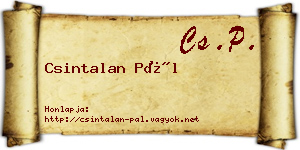 Csintalan Pál névjegykártya